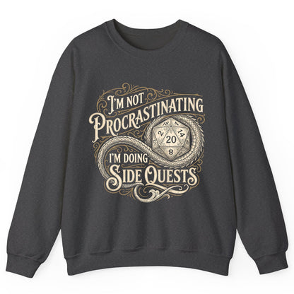 I'm Not Procrastinating I'm Doing Side Quests rpg gaming Sweatshirt Dark Heather product mockup