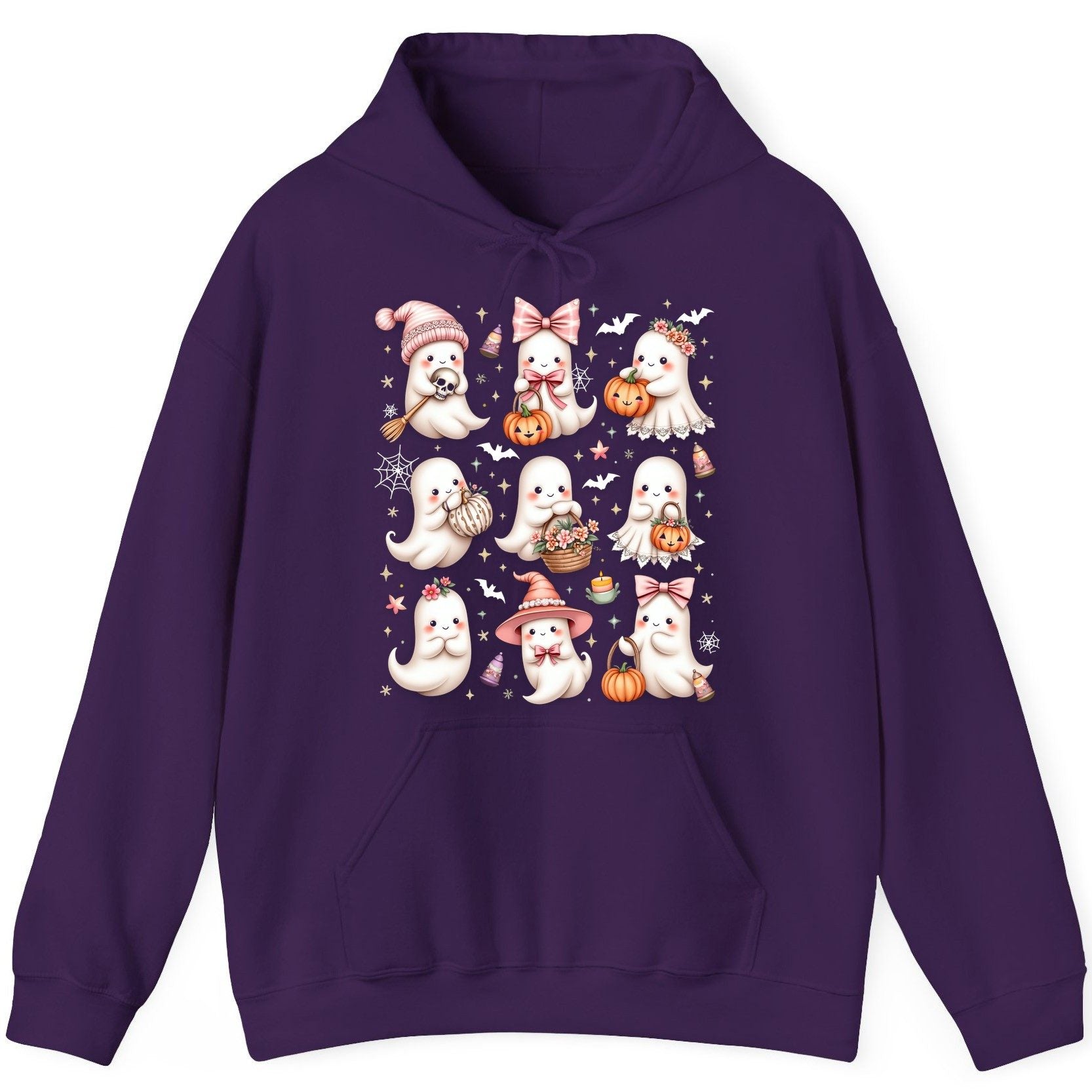 Cute Pink Halloween Ghosts cute Halloween ghosts Hoodie Purple product mockup