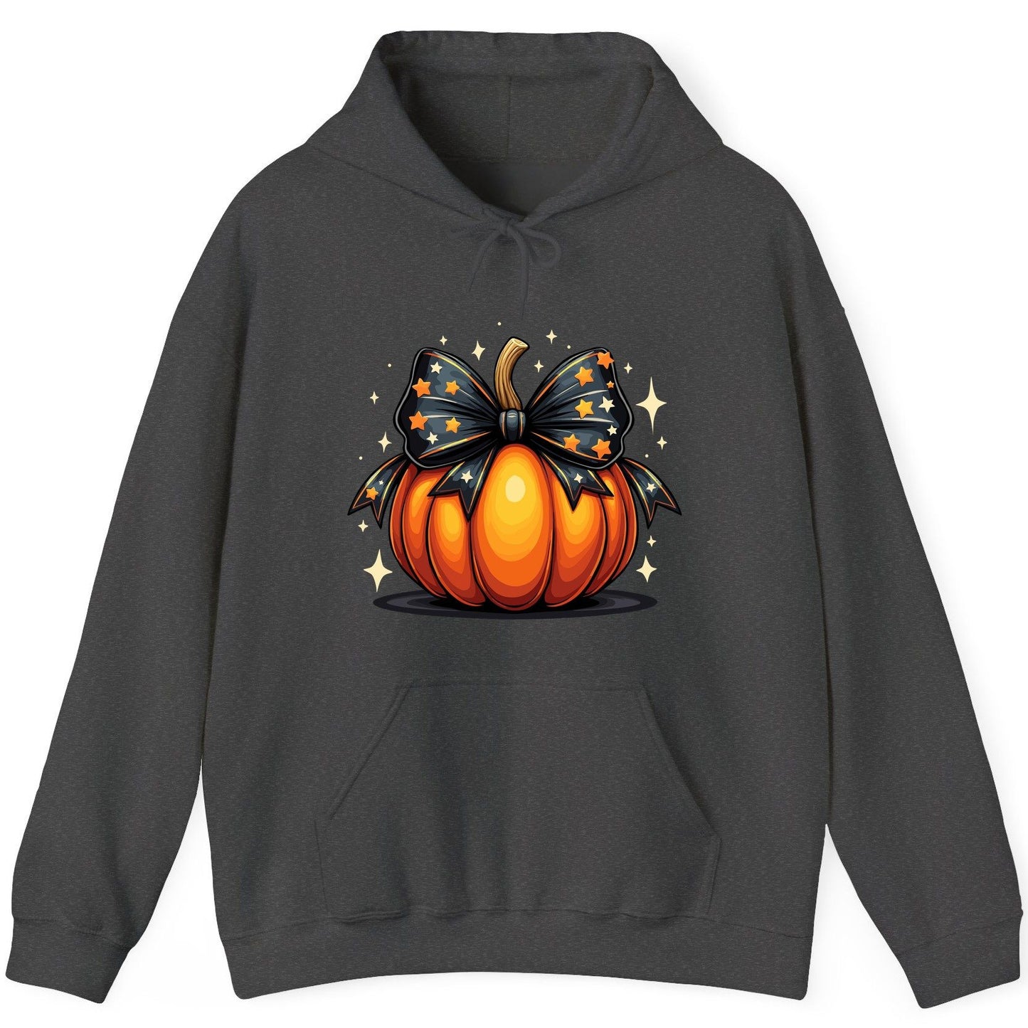 Starry Bow Pumpkin Halloween pumpkin Hoodie Dark Heather product mockup