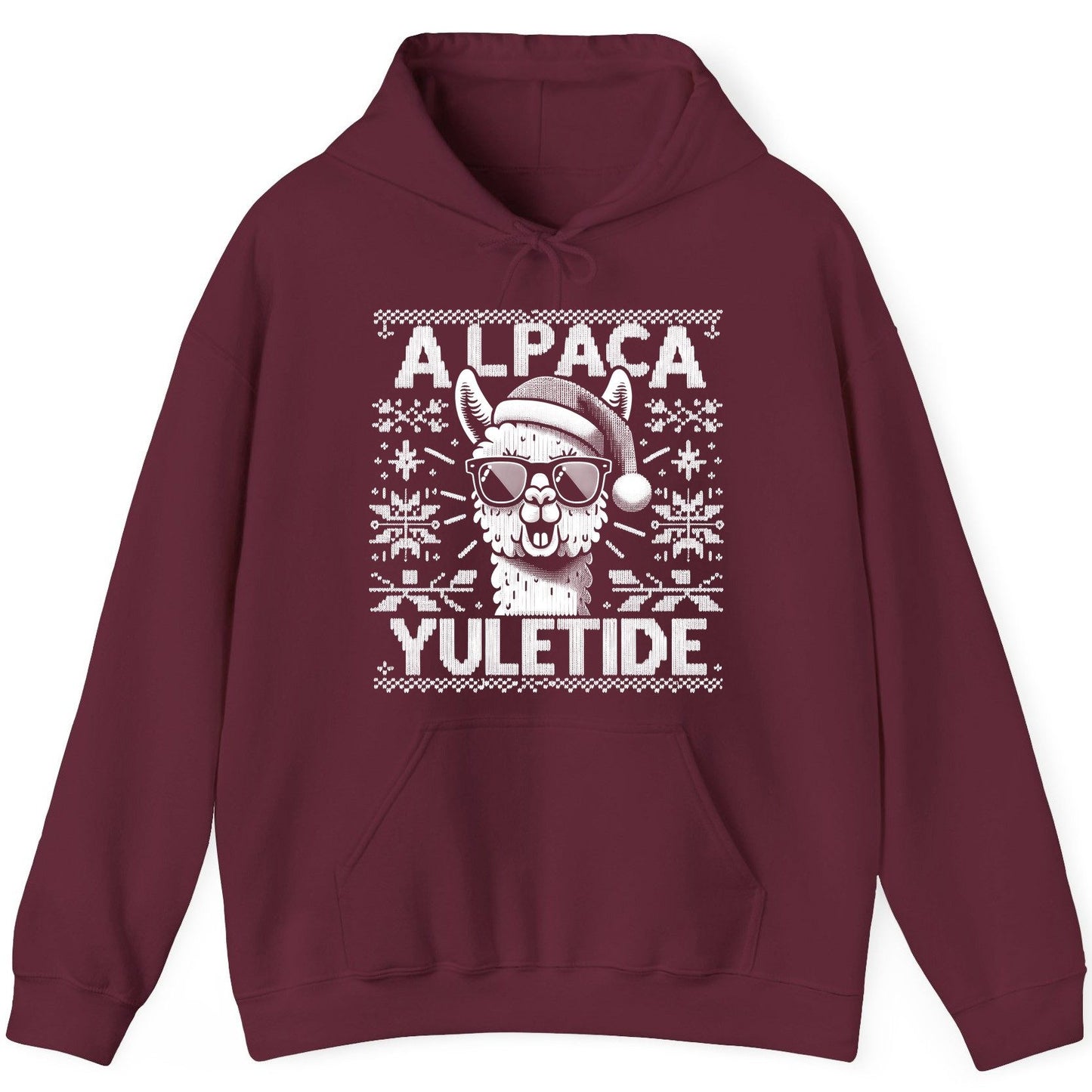 ALPACA Yuletide Funny Lovers Hoodie - product mockup - Maroon