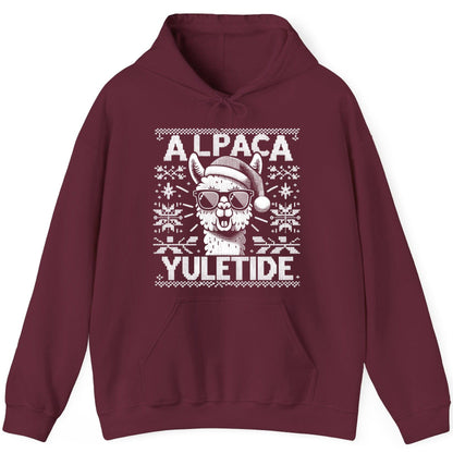 ALPACA Yuletide Funny Lovers Hoodie - product mockup - Maroon