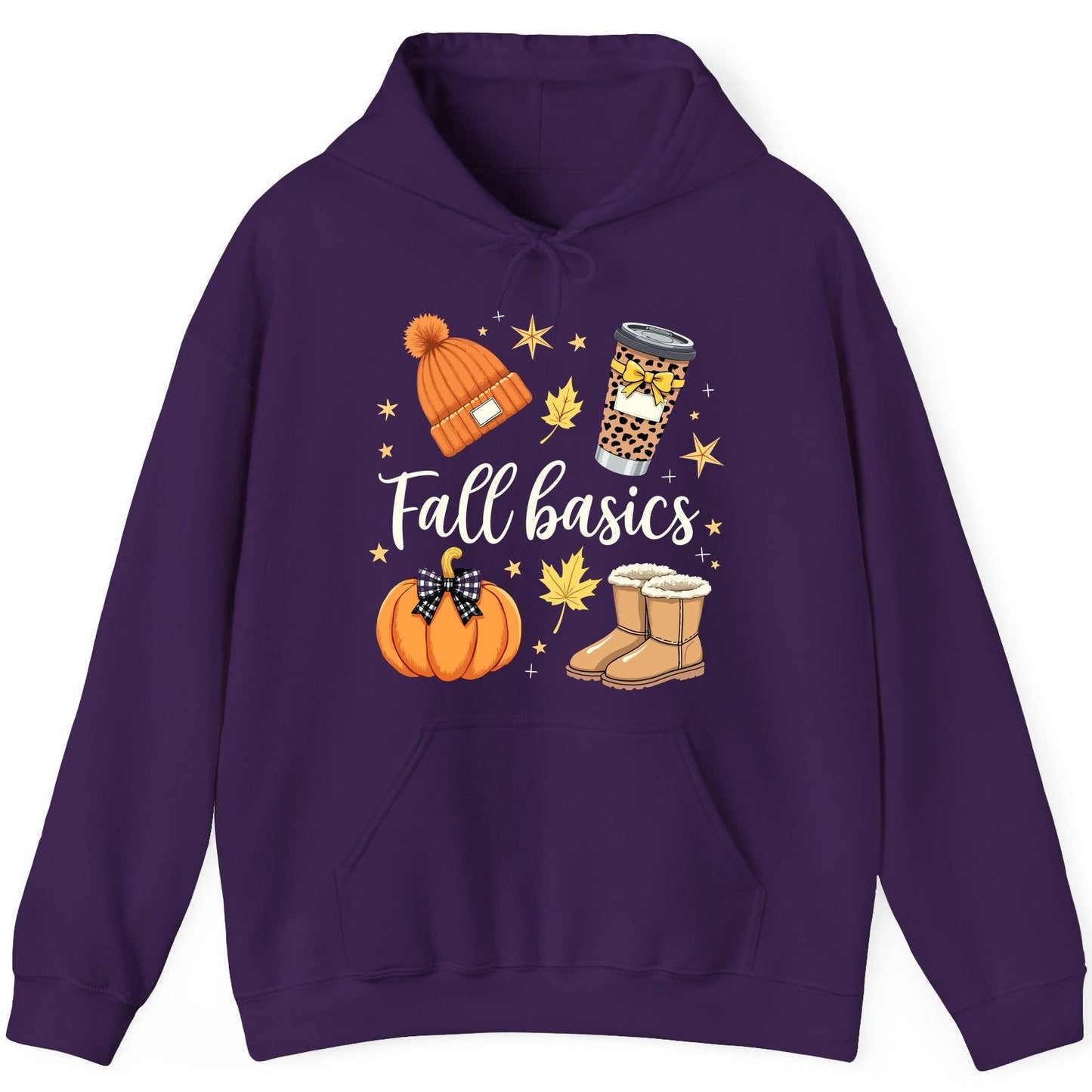 Fall Basics autumn essentials Hoodie Purple product mockup