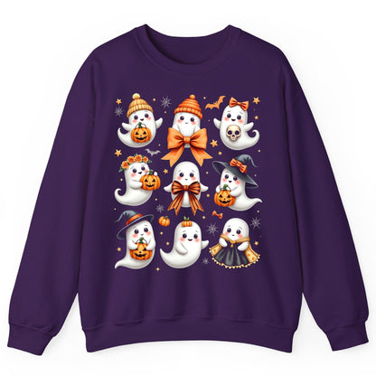 Cute Kawaii Ghosts Collection cute Halloween ghosts Sweatshirt Purple product mockup