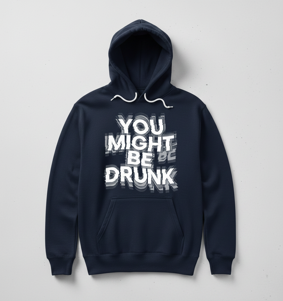You Might Be Drunk Funny Drinking Quote Hoodie - Navy