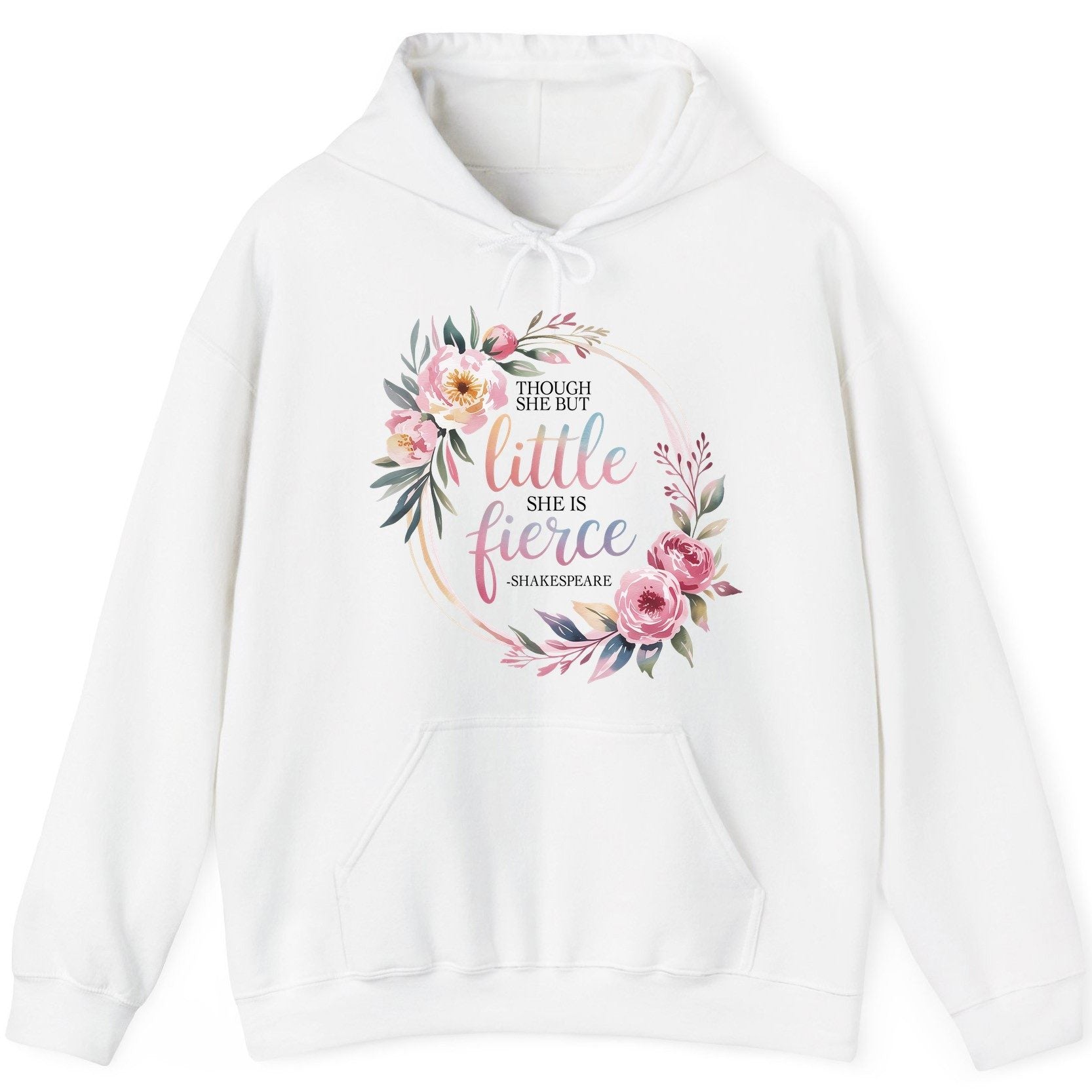 Little Fierce feminine empowerment Hoodie White product mockup