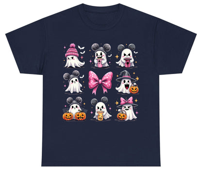 Cute Pink Halloween Ghosts Halloween ghosts Youth T-Shirt Navy product mockup