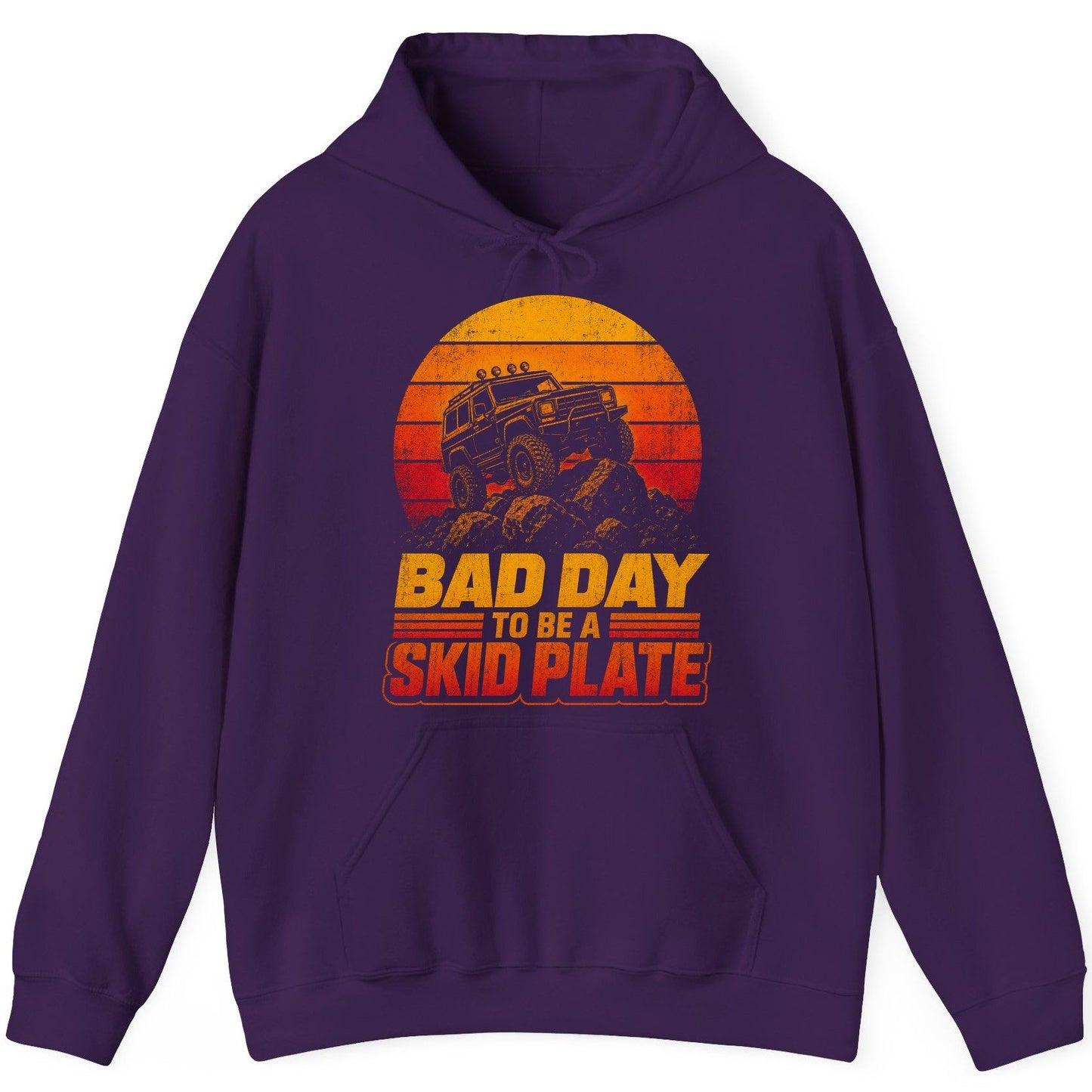 Bad Day to Be a Skid Plate Funny Off-Roading Hoodie - product mockup - Purple