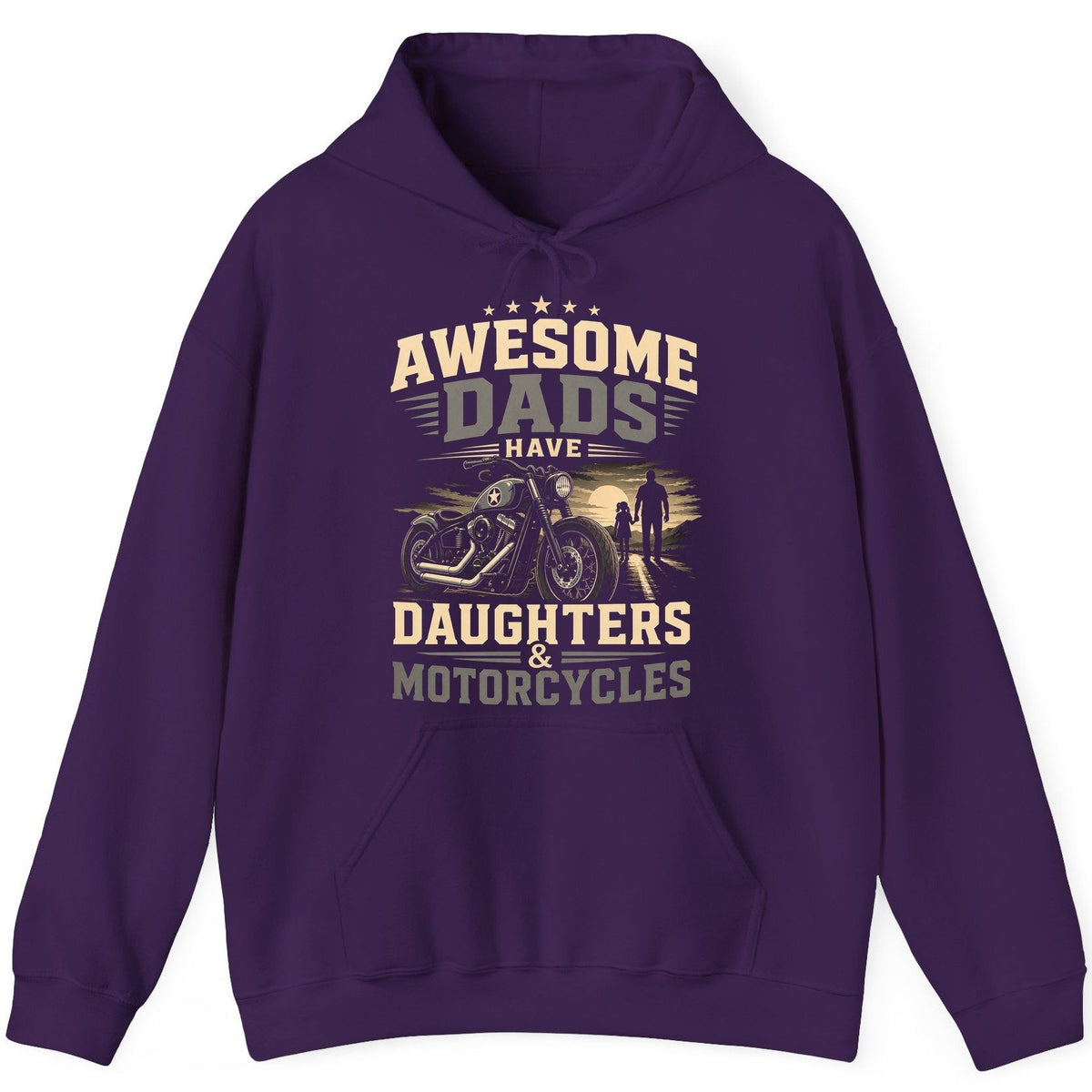 Awesome Dads Have Daughters & Motorcycles biker dad Hoodie Purple product mockup
