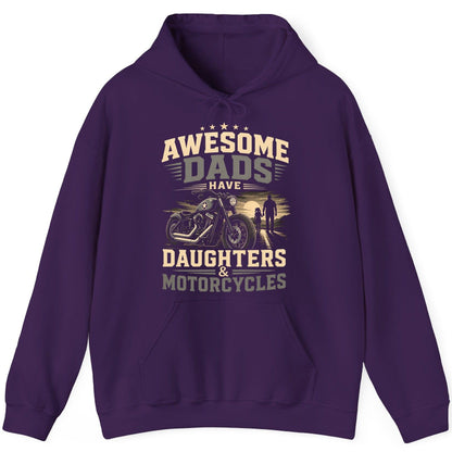 Awesome Dads Have Daughters & Motorcycles biker dad Hoodie Purple product mockup