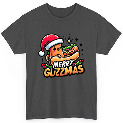 Merry Glizzmas hot dog T-Shirt Dark Heather product mockup