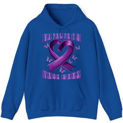 I Wear Purple for My Son Overdose Awareness overdose awareness Hoodie Royal product mockup