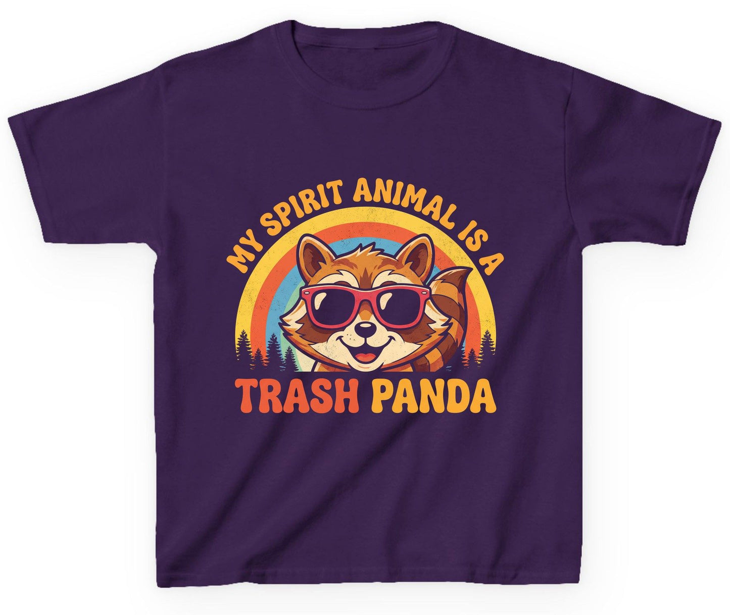 My Spirit Animal Is a Trash Panda raccoon Youth T-Shirt Purple product mockup