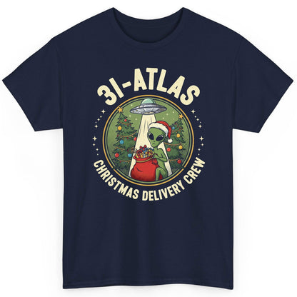 31-Atlas Christmas Delivery Crew alien Christmas T-Shirt Navy product mockup