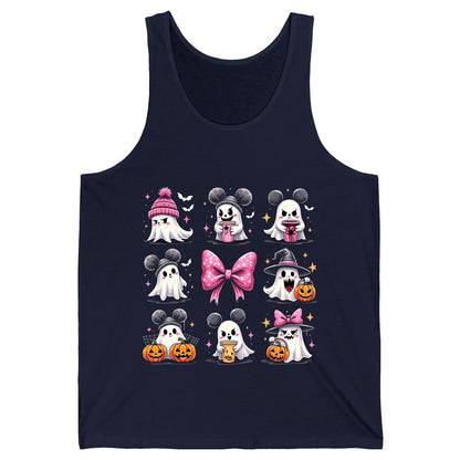 Cute Pink Halloween Ghosts Halloween ghosts Tank Top Navy product mockup