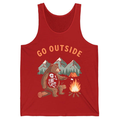 Go Outside funny bear Tank Top Red product mockup