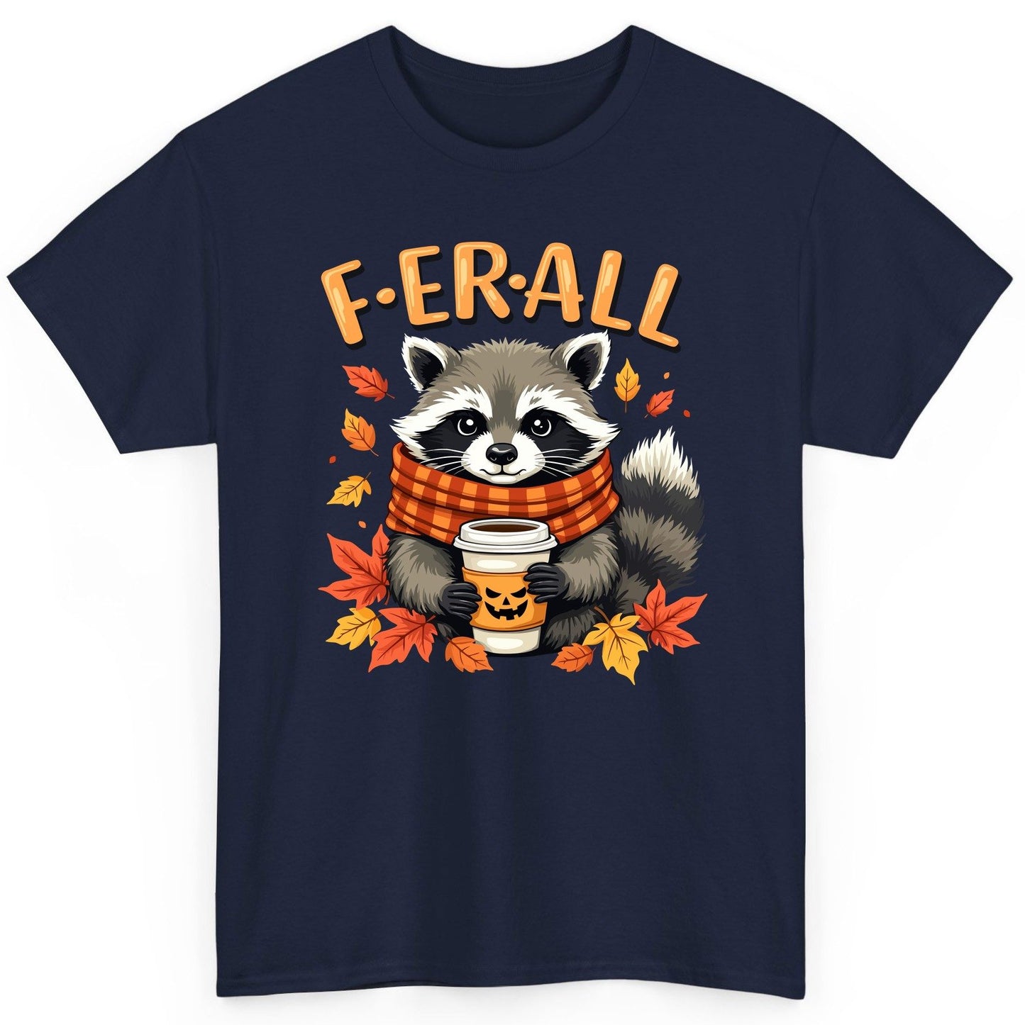 F ER All raccoon T-Shirt Navy product mockup