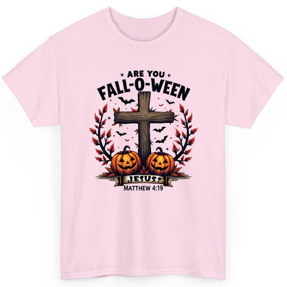 Are You Fall-O-Ween Jesus? christian Halloween T-Shirt Light Pink product mockup