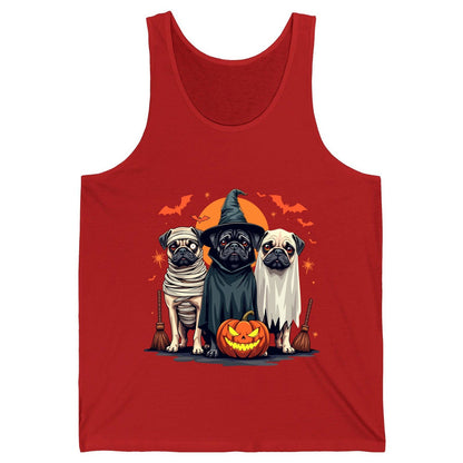 Halloween Pugs Costumes pugs Tank Top Red product mockup