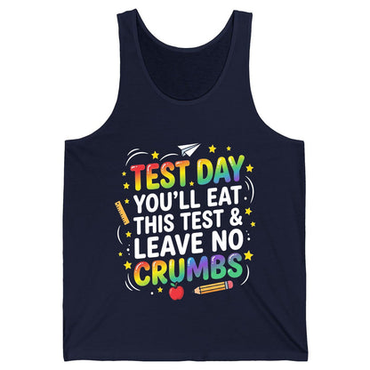 Test Day You'll Eat This Test & Leave No Crumbs Testing Tank Top - product mockup - Navy