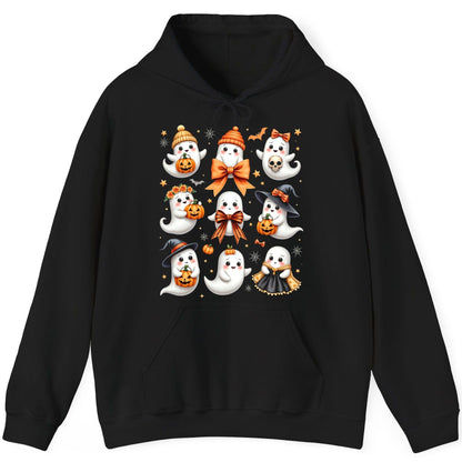 Cute Kawaii Ghosts Collection cute Halloween ghosts Hoodie Black product mockup