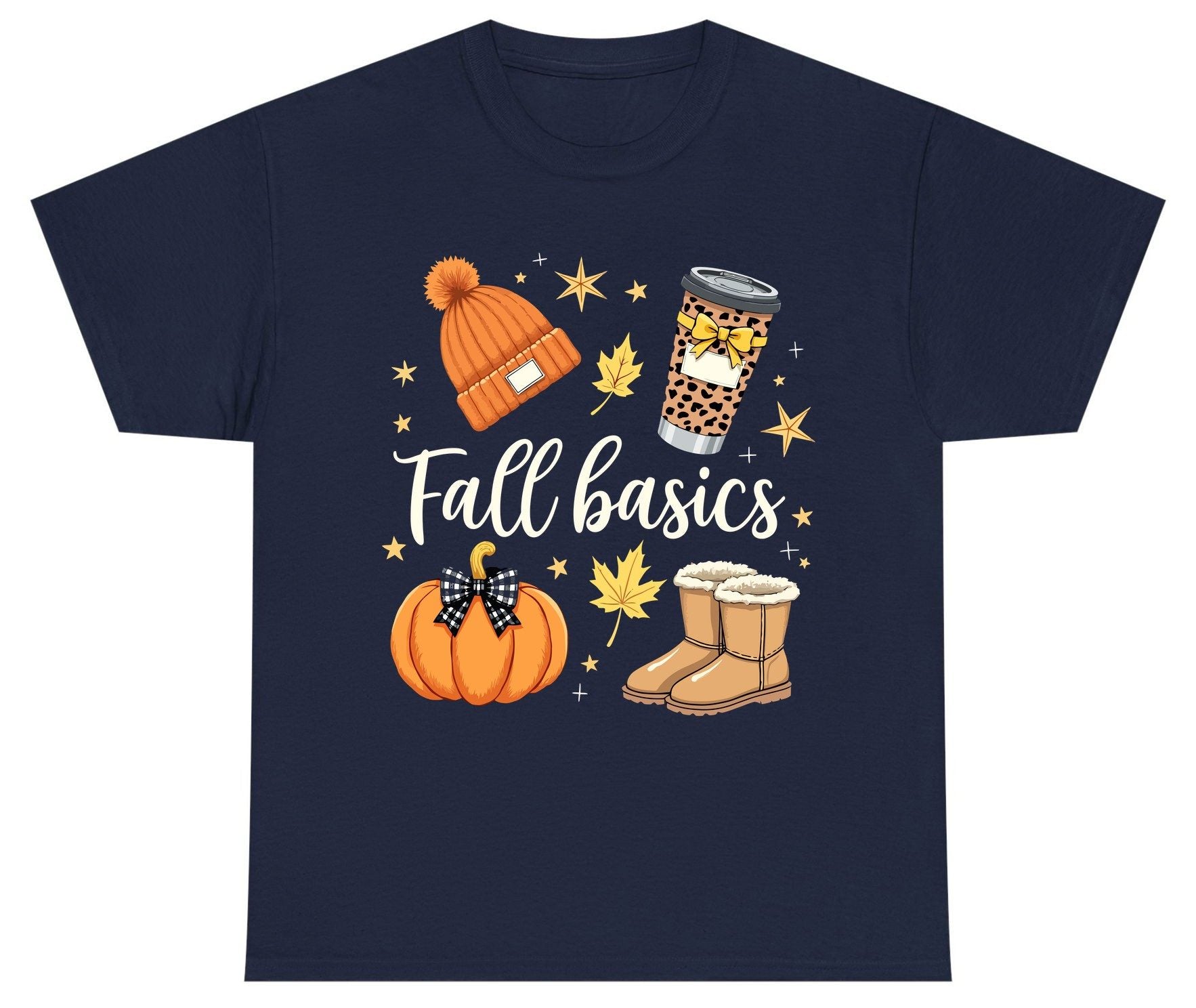 Fall Basics autumn essentials Youth T-Shirt Navy product mockup
