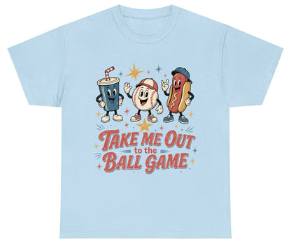 Take Me Out to the Ball Game Retro Baseball Youth T-Shirt - product mockup - Light Blue