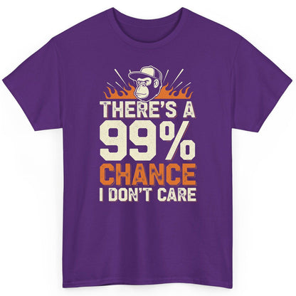 There's a 99% Chance I Don't Care sarcastic monkey T-Shirt Purple product mockup