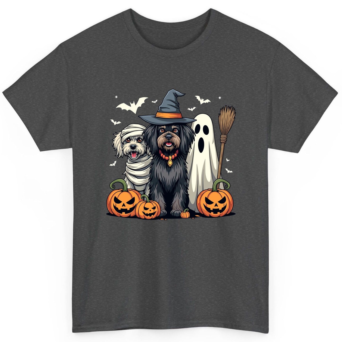 Halloween Dogs in Costumes Halloween dogs T-Shirt Dark Heather product mockup