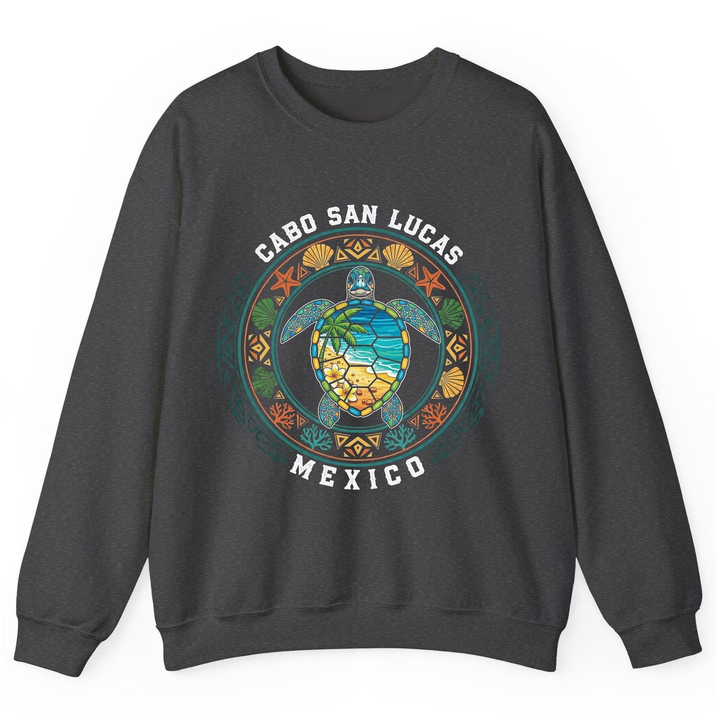 Cabo San Lucas Mexico sea turtle Sweatshirt Dark Heather product mockup