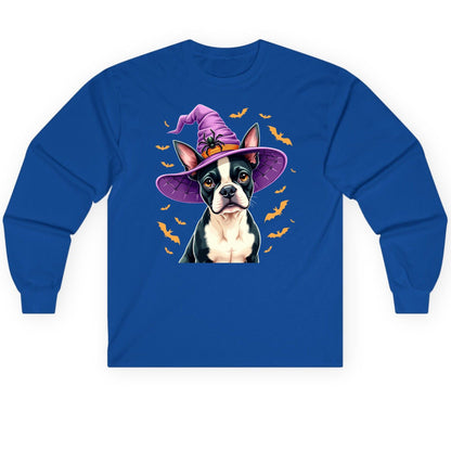 Halloween Boston Terrier Witch boston terrier Long Sleeve Tee Royal product mockup