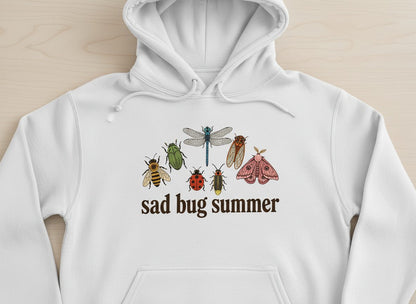 Sad Bug Summer Retro Enthusiasts Hoodie - product mockup - White