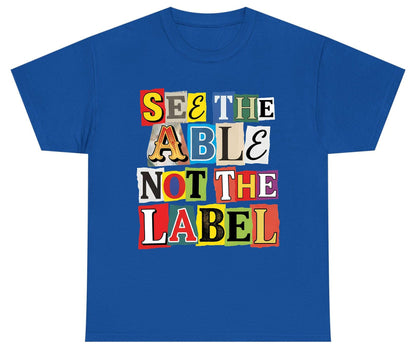 SEE THE ABLE NOT THE LABEL Inclusion and Awareness Youth T-Shirt - product mockup - Royal