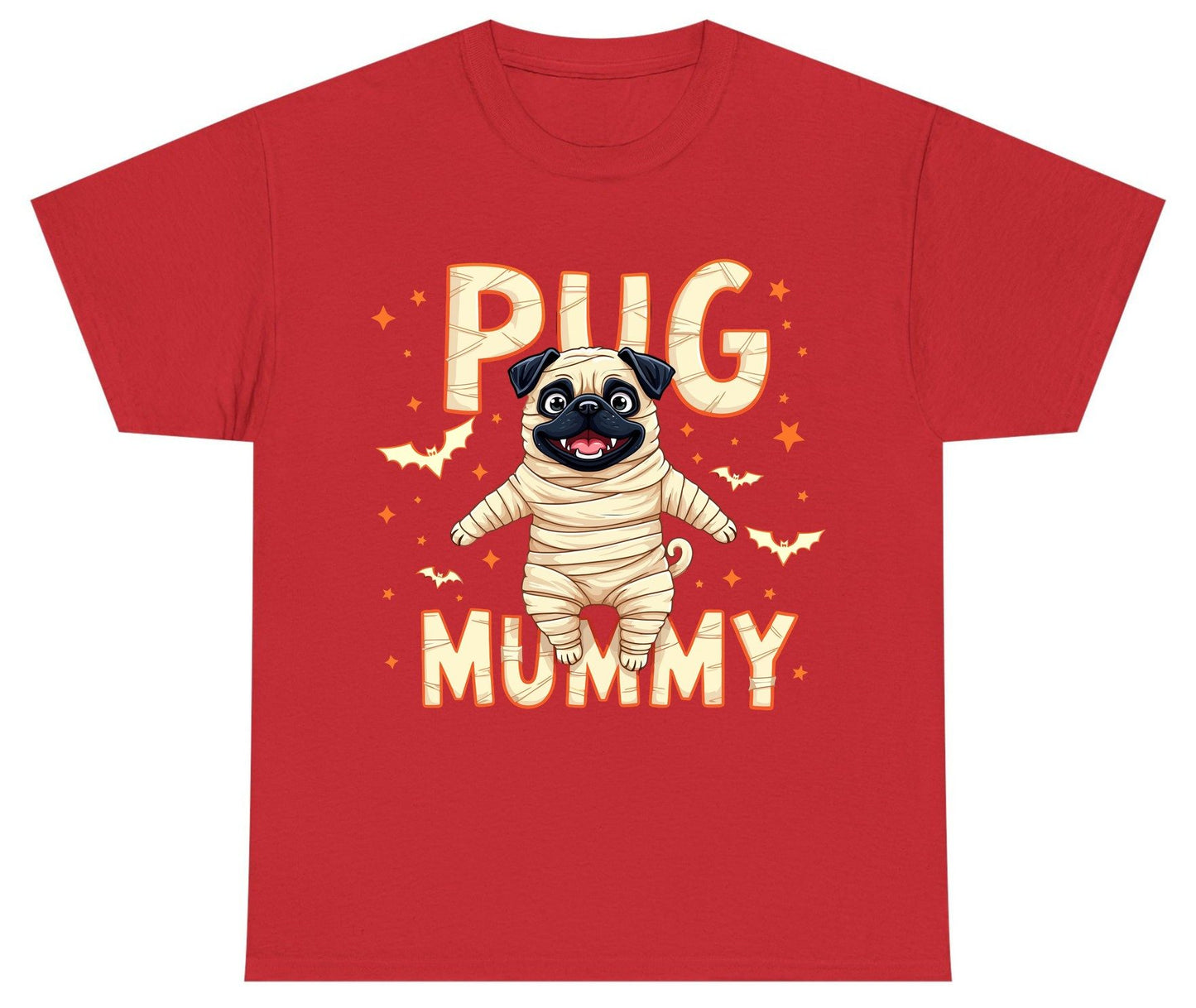 Pug Mummy pug Youth T-Shirt Red product mockup