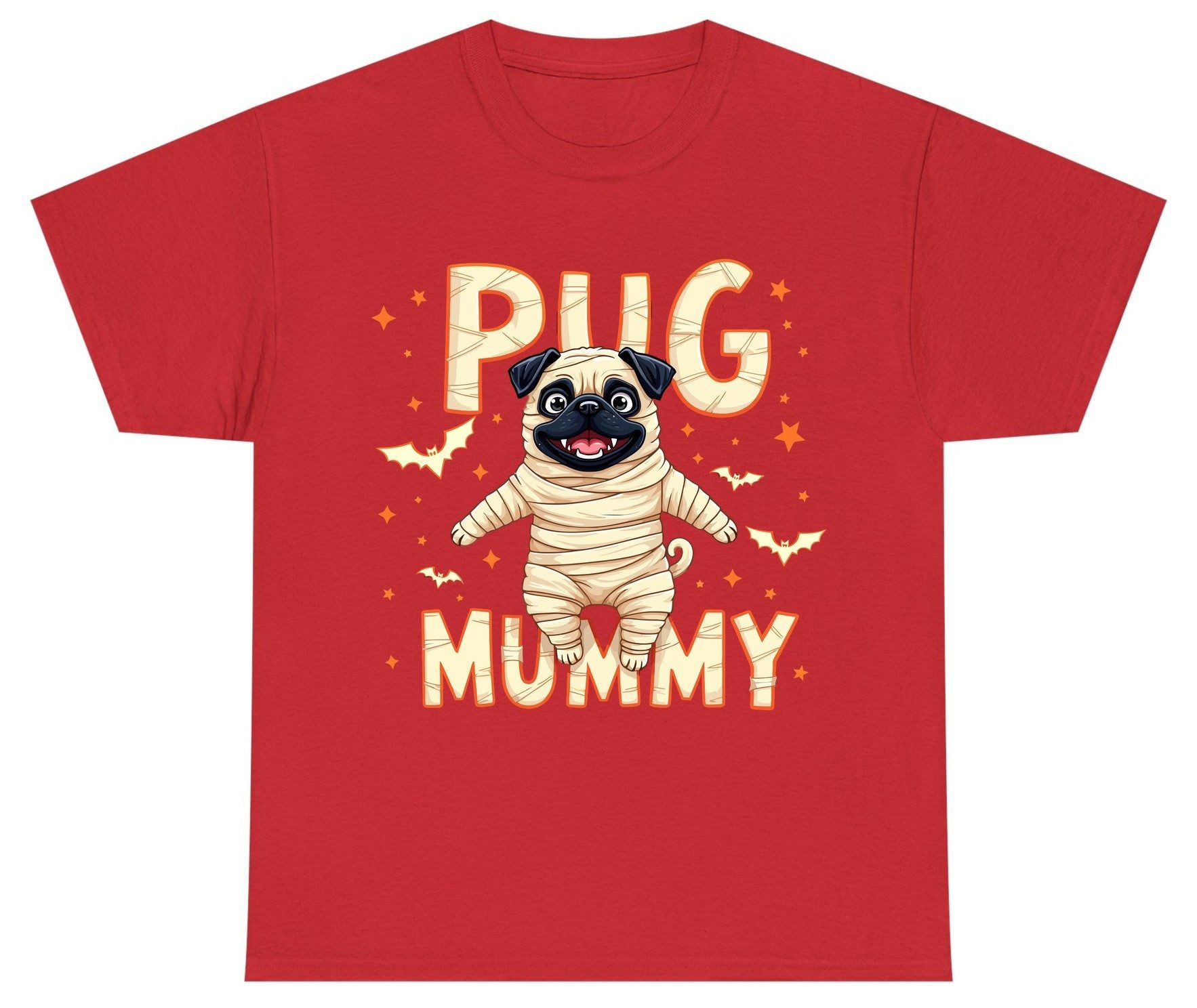 Pug Mummy pug Youth T-Shirt Red product mockup