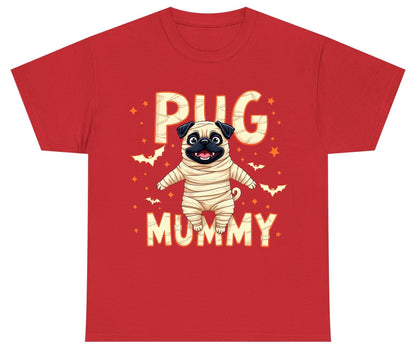 Pug Mummy pug Youth T-Shirt Red product mockup