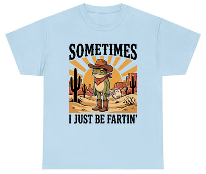 Sometimes It Just Be Fartin' cowboy frog Youth T-Shirt Light Blue product mockup