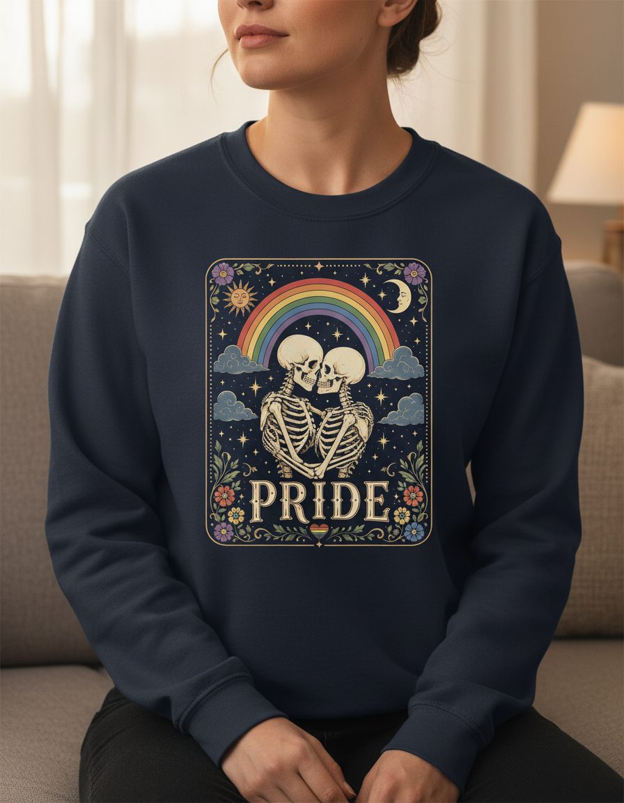 Pride Vintage Lgbtq Sweatshirt - product mockup - Navy