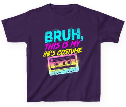 BRUH, THIS IS MY 80'S COSTUME 1980s nostalgia Youth T-Shirt Purple product mockup