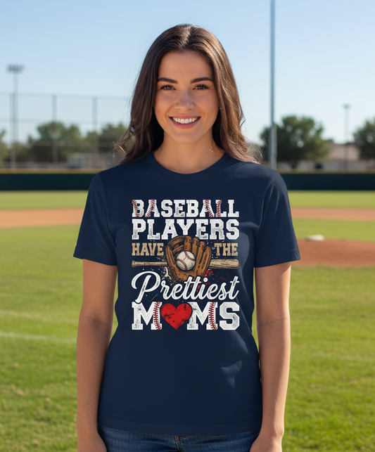 Baseball Players Have The Prettiest Moms Design T-Shirt - Navy