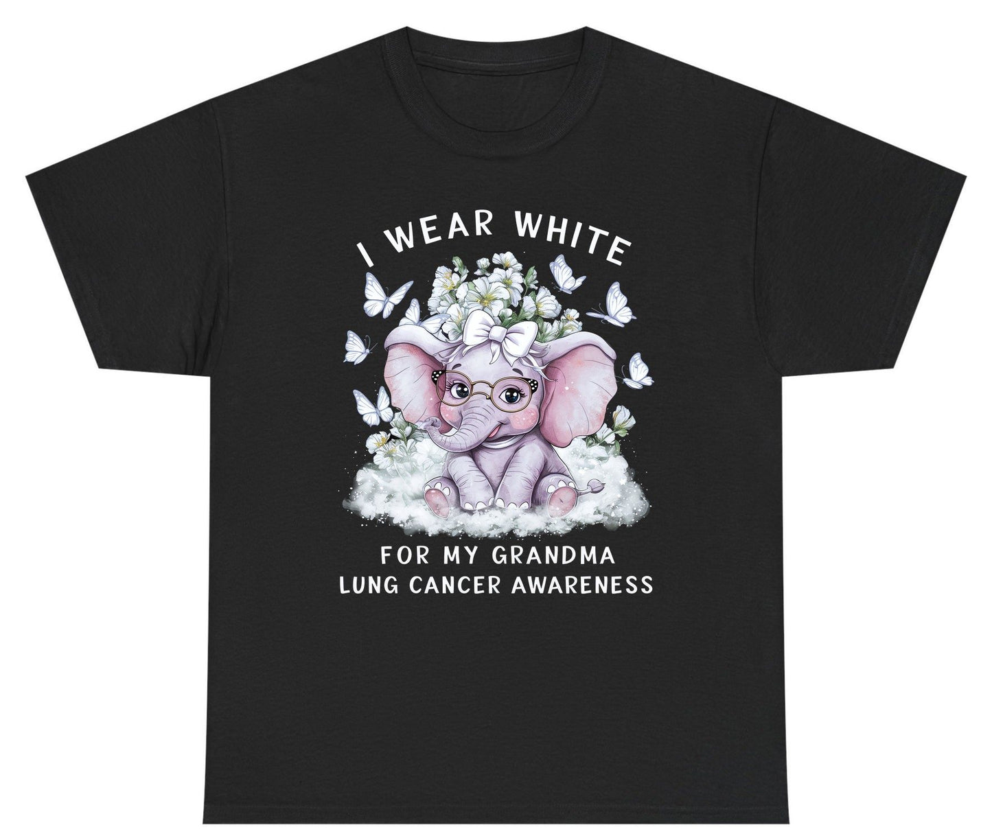 I Wear White for My Grandma Lung Cancer Awareness lung cancer awareness Youth T-Shirt Black product mockup