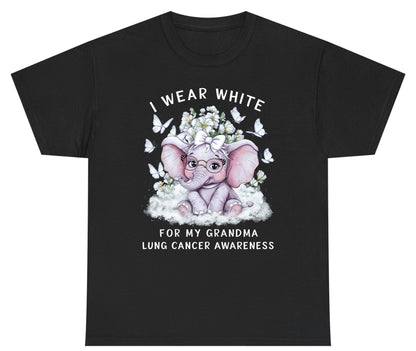 I Wear White for My Grandma Lung Cancer Awareness lung cancer awareness Youth T-Shirt Black product mockup
