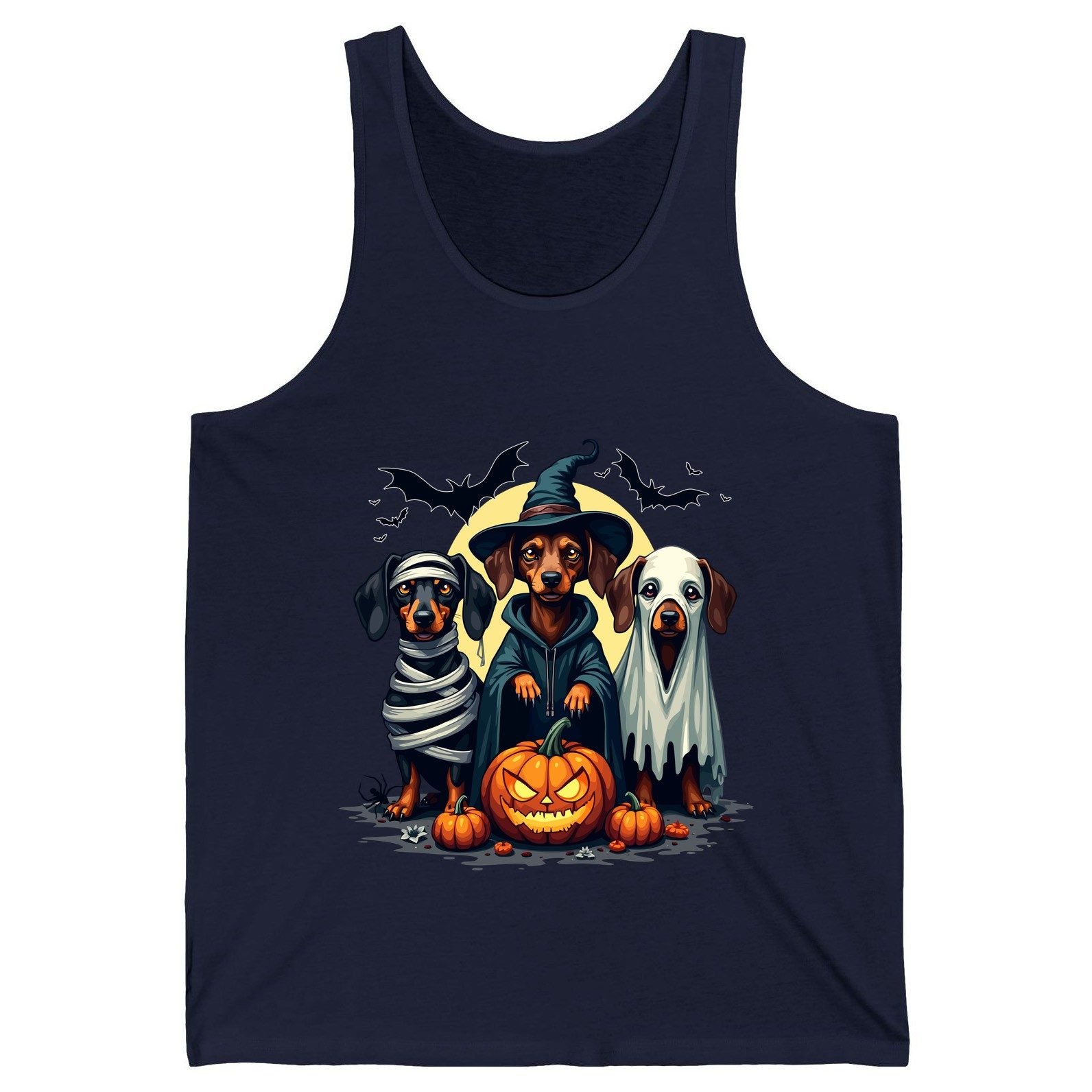 Dachshund Halloween Costumes dachshunds Tank Top Navy product mockup