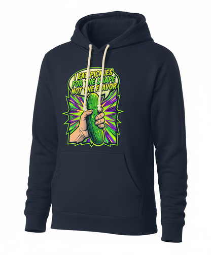I Eat Pickles For The Shape Not The Flavor Funny Comic Art Hoodie - Navy