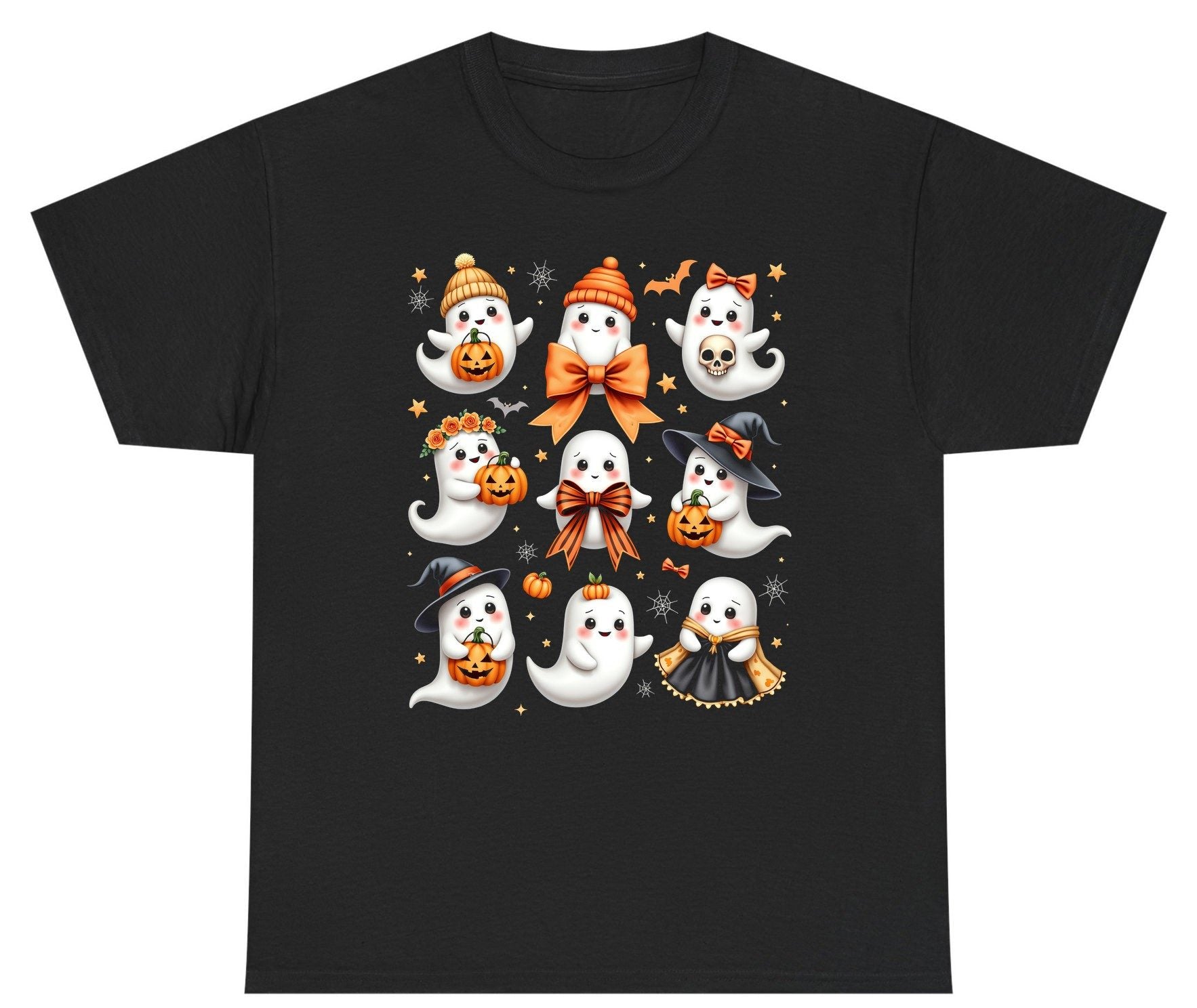 Cute Kawaii Ghosts Collection cute Halloween ghosts Youth T-Shirt Black product mockup
