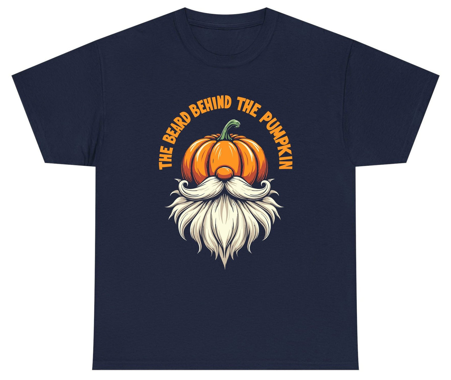 The Beard Behind the Pumpkin Halloween gnome Youth T-Shirt Navy product mockup