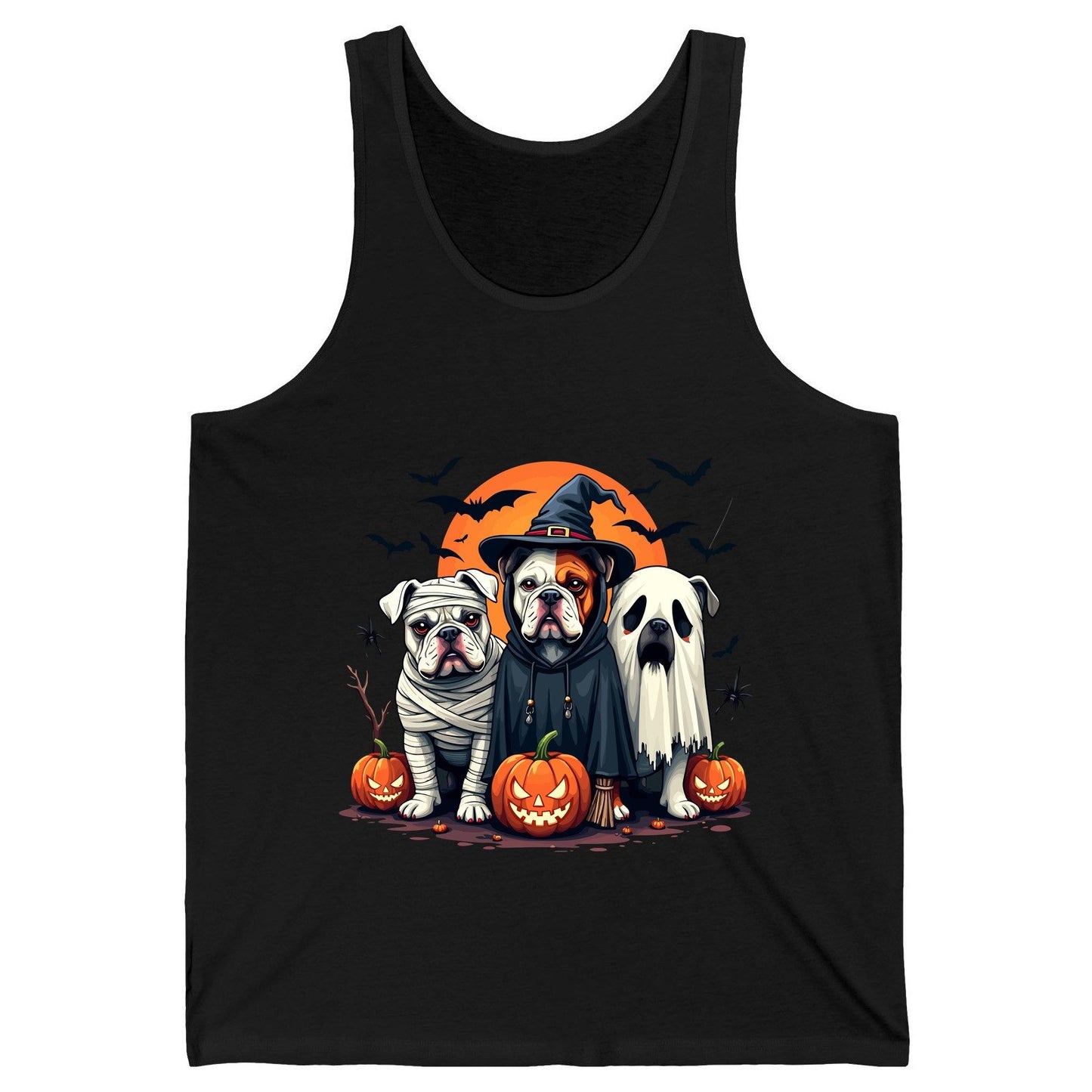 Halloween Bulldogs Costumes Halloween bulldogs Tank Top Black product mockup