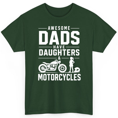 Awesome Dads Have Daughters & Motorcycles motorcycle dad T-Shirt Forest Green product mockup