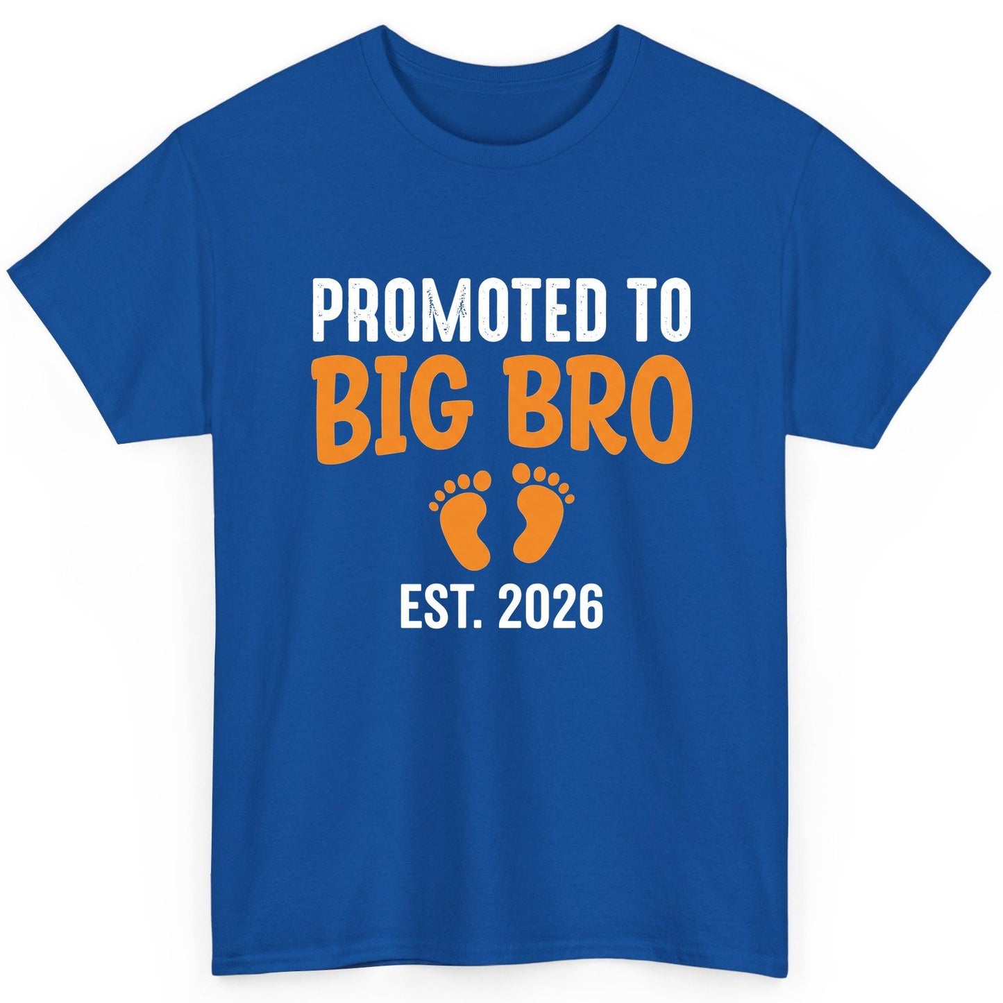 Promoted TO BIG BRO EST 2026 Pregnancy Announcement T-Shirt - product mockup - Royal