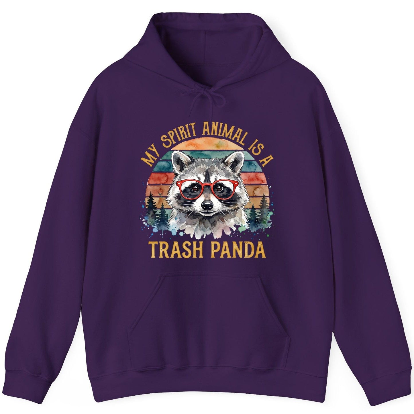 My Spirit Animal Is a Trash Panda raccoon Hoodie Purple product mockup