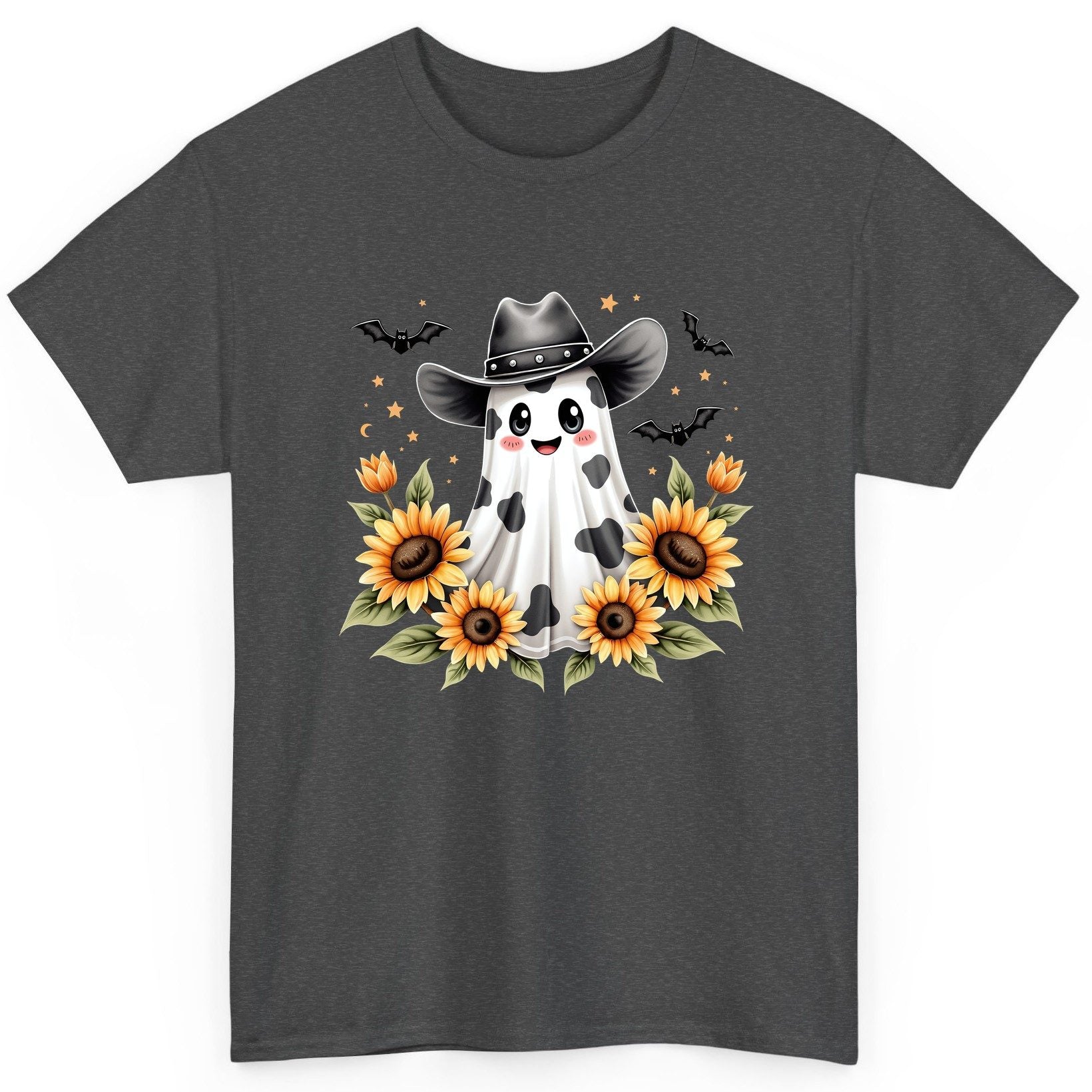 Cowboy Ghost Sunflowers cowboy ghost T-Shirt Dark Heather product mockup
